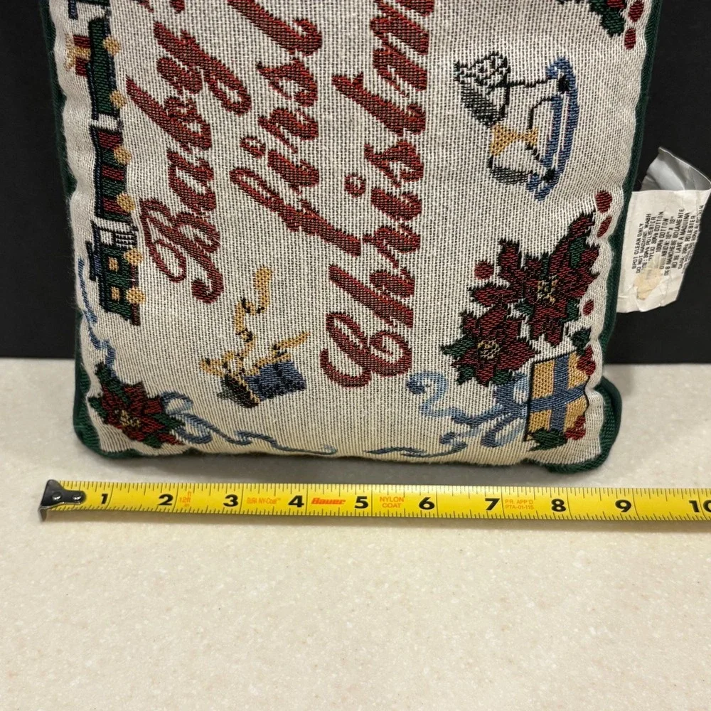 Vintage Arlee Home Fashions Baby's First‎ Christmas Tapestry Pillow ~9x12 USA